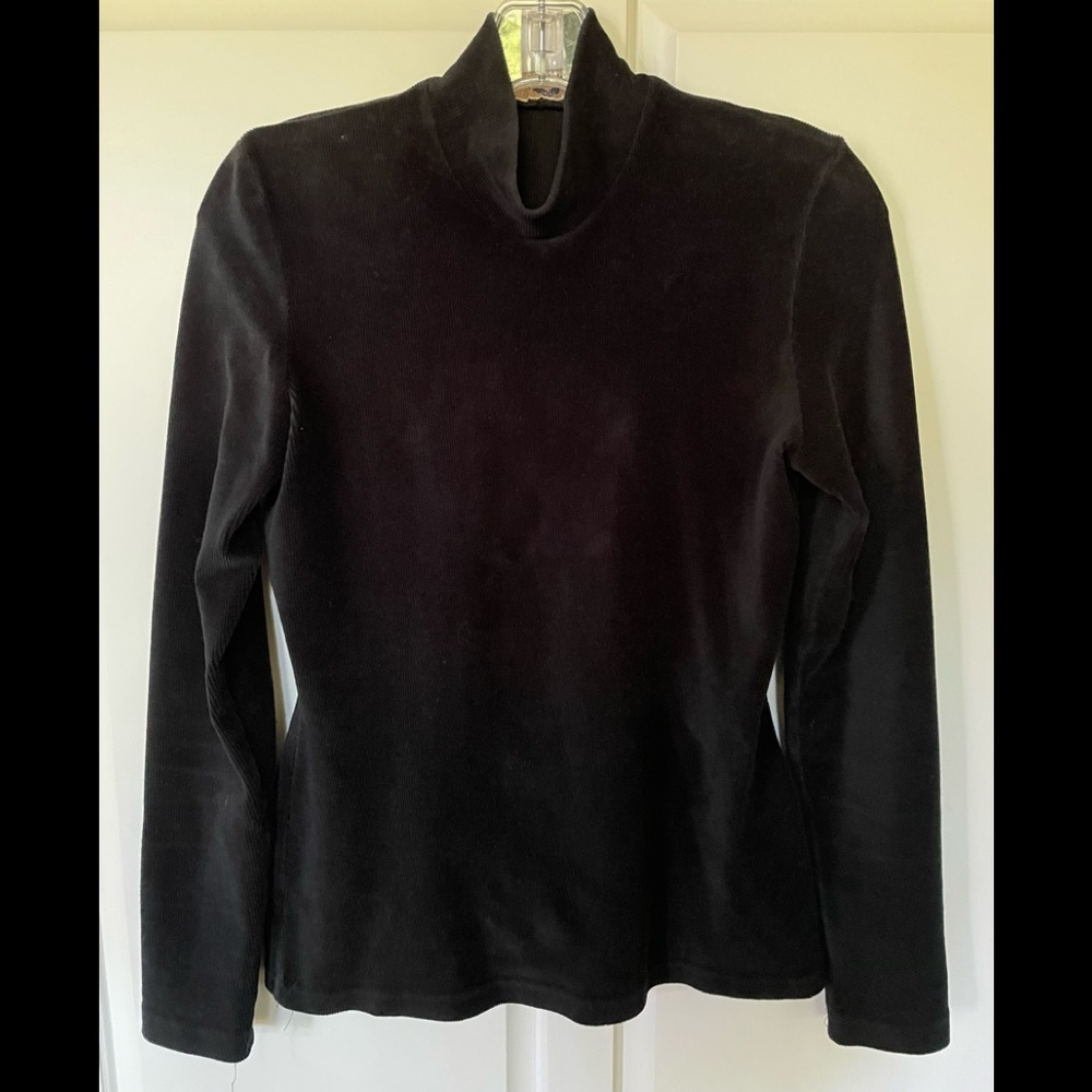 British Khaki Velour Mock-turtleneck